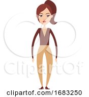 Poster, Art Print Of Girl In Pants Illustration