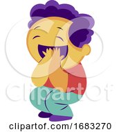 Poster, Art Print Of Excited Boy With Purple Hair