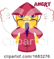 Poster, Art Print Of Angry Chinese Man In Pink Suit