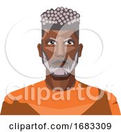 Poster, Art Print Of African Guy With Grey Hair And Beard Illustration