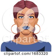 Poster, Art Print Of Beautiful Girl With Blue Lipstick Illustration