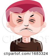 Poster, Art Print Of Man With Red Hair Is Very Irritated Illustration