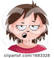 Woman With Brown Hair Being Lazy Illustration