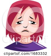 Very Sad Girl In Purple Top Illustration