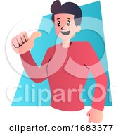 Poster, Art Print Of Cartoon Guy In Red Shirt