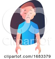 Poster, Art Print Of Sad Cartoon Boy In Blue Shirt