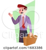 Poster, Art Print Of Cartoon Happy Businessman
