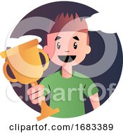 Cartoon Boy Holding Goblet