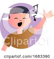 Poster, Art Print Of Cartoon Boy Singing
