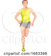 Poster, Art Print Of Man Running Color Illustration