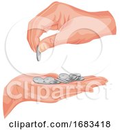 Poster, Art Print Of Hands With Coins