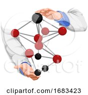 Poster, Art Print Of Hands Holding An Atom