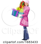 Woman Holding Gifts by Morphart Creations