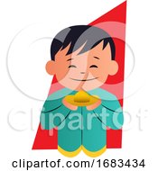 Cute Cartoon Chinese Boy
