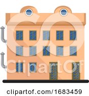 Simple Cartoon Orange Building by Morphart Creations