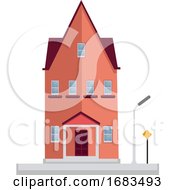 Simple Cartoon Red Building