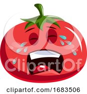 Poster, Art Print Of Sad Red Tomato Crying