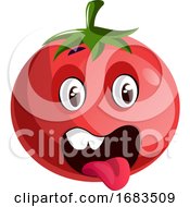 Red Tomato Sticking His Tongue Out