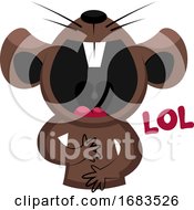Poster, Art Print Of Brown Mouse Laughing Out Loud