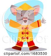 Poster, Art Print Of Cartoon Mouse In Chinese Suit