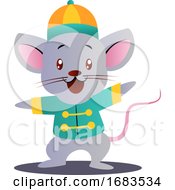 Cartoon Mouse In Chinese Suit