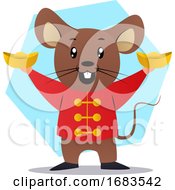 Cartoon Mouse Holding Hat