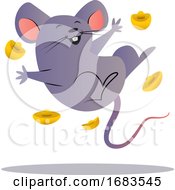 Poster, Art Print Of Happy Cartoon Chinese Mouse