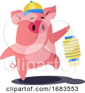 Poster, Art Print Of Cartoon Chinese Pig