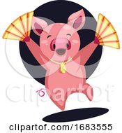 Poster, Art Print Of Happy Pig Celebrating Chinese New Year