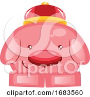 Poster, Art Print Of Pig With A Traditional Chinese Cap