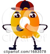 Poster, Art Print Of Orange Letter Q With Hat