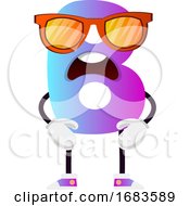 Poster, Art Print Of Purple Letter B With Sunglasses