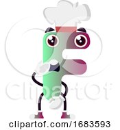 Poster, Art Print Of Light Green Letter F With Chef Hat
