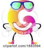 Poster, Art Print Of Pink Letter G With Sunglasses