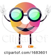 Poster, Art Print Of Pink Letter O With Sunglasses