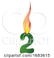 Poster, Art Print Of Green Number Two In Flame