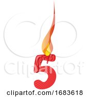 Red Number Five Burning