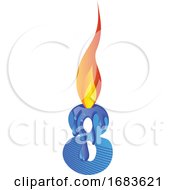 Poster, Art Print Of Blue Number Eight Burning