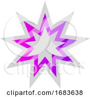 Poster, Art Print Of White And Purple Bahai Star Symbol