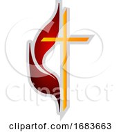 Poster, Art Print Of Red And Yellow Methodism Symbol