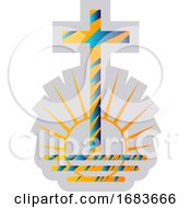 Poster, Art Print Of Blue And Yellow Symbol Of A New Apostolic Religion