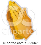 Poster, Art Print Of Yellow Hands Praying