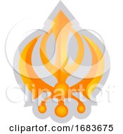 Poster, Art Print Of Yellow Symbol Of A Sikhism Religion