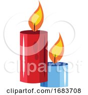 Poster, Art Print Of Burning Candles Chinese New Year Illustration