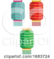Poster, Art Print Of Lanterns For Chinese New Year Decoration Illustration