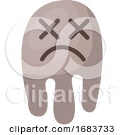 Grey Dead Ghost Emoji Illustration by Morphart Creations