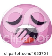 Tired Pink Emoji Face Yawning Illustration by Morphart Creations