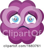 Sad Purple Cloud Emoji Face Illustration by Morphart Creations