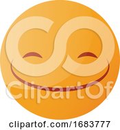 Poster, Art Print Of Round Yellow Smilling Emoji Icon Illustration