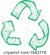 Poster, Art Print Of Recycling Symbol With Hand Drawn Symbol Element